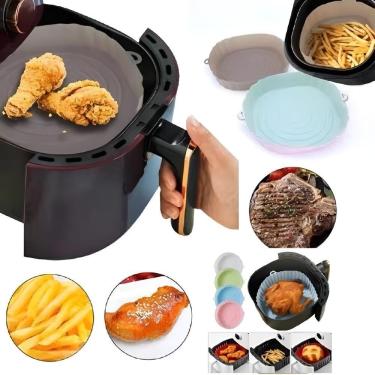 Imagem de Forma Silicone Antiaderente Assadeira Air Fryer Forro Forno