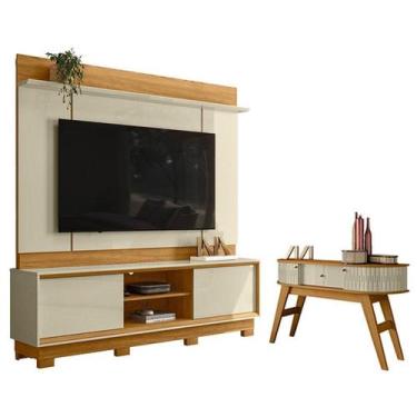 Imagem de Estante Home Theater Siena com Pés com Aparador Estoril Cumaru Opala -