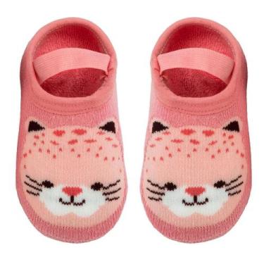 Imagem de Meia Sapatilha 1-3 Anos Antiderrapante Gatinho 14533- Buba