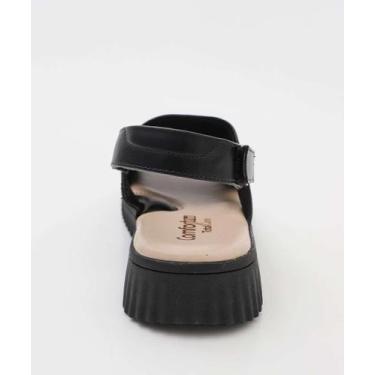 Imagem de Sandália Feminina Flatform Tiras Comfortflex Preto-37047, 38, Preto