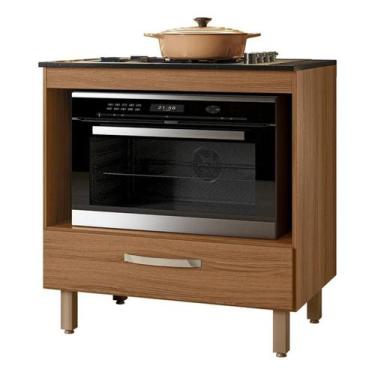 Imagem de Balcão para Cooktop de Cozinha 4 ou 5 Bocas 80cm com 1 Gaveta Nicioli 