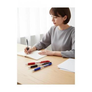 Imagem de Kit 3 Canetas Esferográficas 0.7mm Conforto Cores Essenciais - Congrat