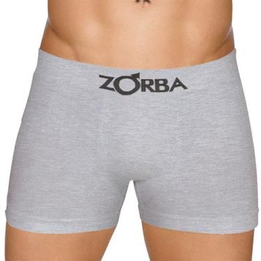 Imagem de Cueca Boxer Zorba Sem Costura Algodão - 0781, Cinza mescla, GG