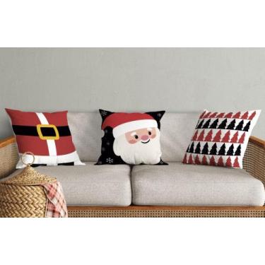Imagem de CAPA DE ALMOFADA NATAL 3 PECAS (sem refil) - MAYRA ENXOVAIS, PAPAI NOE