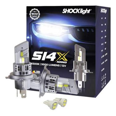 Imagem de Par Lâmpadas Farol Moto SuperLed 3D H4 35W 6000K - Shocklight