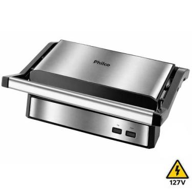 Imagem de Grill Sanduicheira Philco 2 em 1 Elétrico 1000W Antiaderente Abertura 