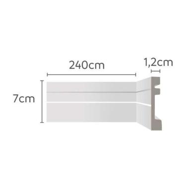 Imagem de Rodapé Ecopremium 2,40M para Acabamento com Material Resistente Branco Ecomex