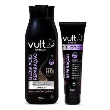 Imagem de Combo Vult Glow Acid Reparação: Shampoo 350ml + Creme Capila - VULT CO