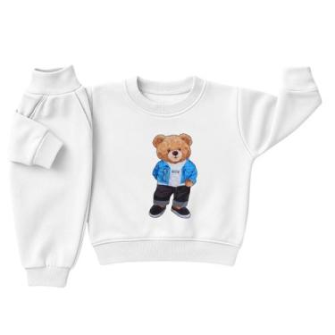Imagem de Moletom Bebê Infantil Flanelado Menino Conjunto de Frio Peluciado Inve