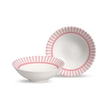 Imagem de Conjunto 6 bowls decorados Laços de Páscoa Rosa 300ml - Alleanza Cermi