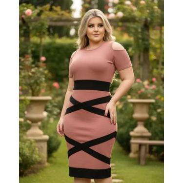 Imagem de Vestido Midi X Moda Feminina Evangélica - Miss FLOWER, Rosê, P