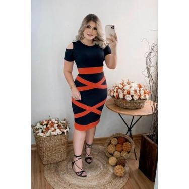 Imagem de Vestido Midi X Moda Feminina Evangélica - Miss FLOWER, Preto com terra