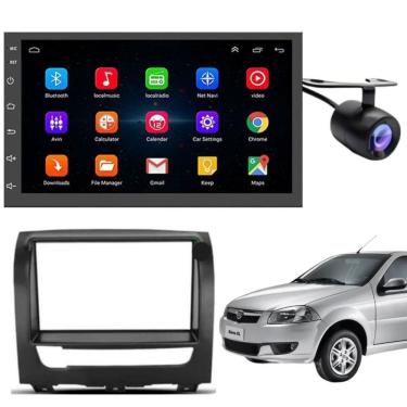 Imagem de Central Multimídia Automotiva Android Auto Fiat Siena Moldura + Câm Preto 7 TOUCH SCREEN Bluetooth Wi-Fi USB