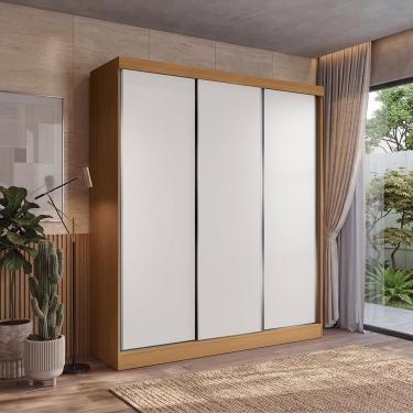 Imagem de Guarda Roupa Casal 3 Portas De Correr 4 Gavetas Kappesberg Tapajós-branco 180cm