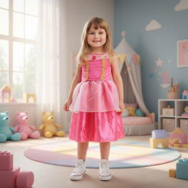 Imagem de Fantasia Infantil Princesa Aurora Festa Aniversário - Pequenos Encanto