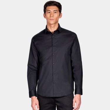 Imagem de Camisa Aramis Reg Tricoline Stretch Pr26 Preto Masculino, XGG