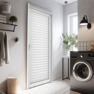 Imagem de Porta de Aluminio Laminada 215x75cm Pratica Vitrolar - Cor: Branco