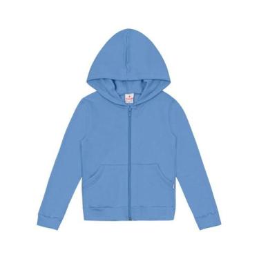 Imagem de Jaqueta básica infantil menina em moletom Brandili, 10, Azul