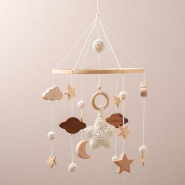 Imagem de Móbile de madeira do bebê, brinquedos infantis para berço, 0-12 meses,