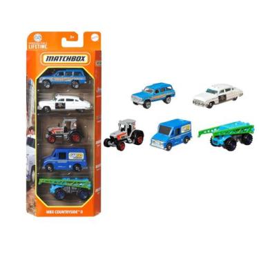 Imagem de Carrinhos em Miniatura Box com 5 Escala 1:64 Matchbox Mattel, Mbx Coun