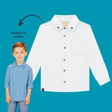 Imagem de Camisa Menino Milon em Tricoline Branco, 4