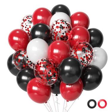 Imagem de Balões de Látex Vermelhos e Pretos Aiwolf (12 Polegadas - 50 Unidades)