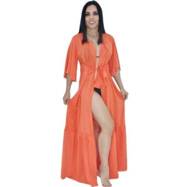 Imagem de Saída De Praia longa Manga curta Em Chiffon - Tropicana Modas, Único 3