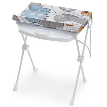 Imagem de Banheira de Bebê com Trocador e Suporte Classic 7045 20L Plástica Estampado Dino para Banho Galzerano
