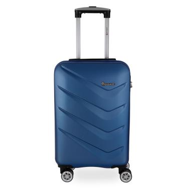 Imagem de Mala de Bordo Pequena 55cm Abs com Cadeado Integrado e Rodas Giratórias 360º Oslo Azul Royal Gosuper