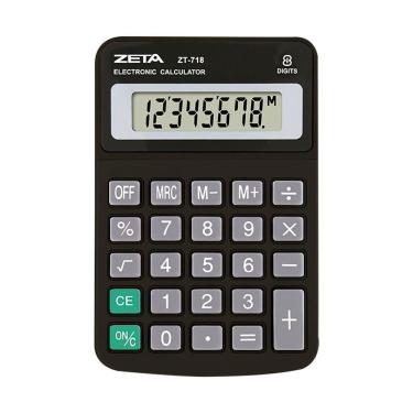 Imagem de Calculadora De Mesa Zeta Zt718 8 Digitos Preta