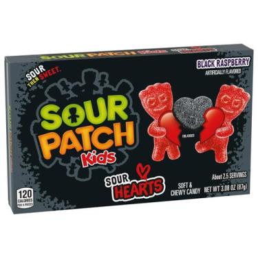 Imagem de Sour Patch Kids Hearts Black Balas Sabor Framboesa Azeda - 87g
