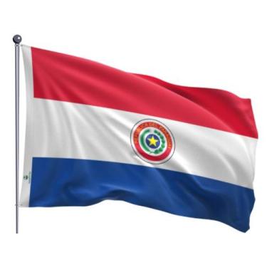 Imagem de Bandeira do Paraguai Uma Face Estampada Tamanho 70x100cm - Ptria Borda