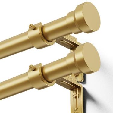Imagem de Varões para Cortina YaFex 81-147cm Dourado Resistente 2 Unidades