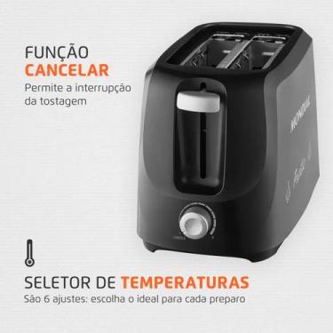 Imagem de Tostador de Pães Pratic Mondial T-18 700W 127V Preto, 110V, Preto, T-1