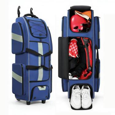 Imagem de Bolsa de Equipamento JMIANeodark 70L com Rodas para Beisebol/Softbol