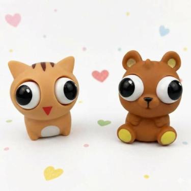 Imagem de Brinquedo olhos esbugalhados urso e gato - NoBrand, Kit Urso e Gato