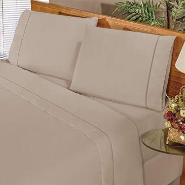 Imagem de Jogo de Cama Elegance Padrão 04 Peças Caqui, Bia Enxovais