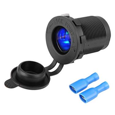 Imagem de KIMISS Tomada de tomada para acendedor de cigarro DC12V-24V com LED azul impermeabilização para carro e motocicleta barco