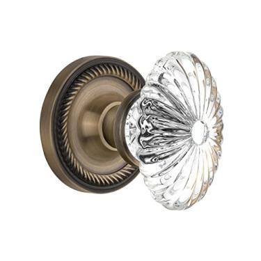 Imagem de Nostalgic Warehouse Roseta de corda com botão oval de cristal canelado, manequim único, bronze antigo