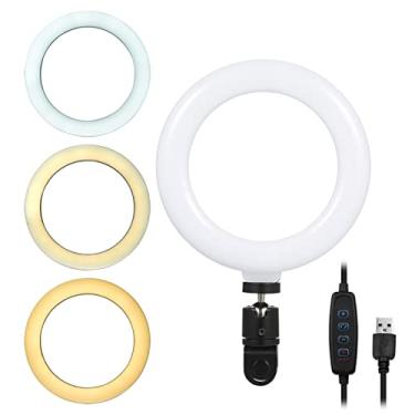 Imagem de ,Luz de anel de 6'' para laptop, luz de preenchimento de vídeo de clipe de computador, luz de conferência de beleza ao vivo para reuniões com zoom, selfie, (regulável e alimentado por USB)