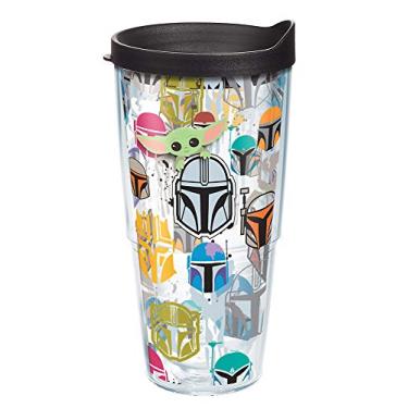 Imagem de Tervis Copo de viagem Star Wars The Mandalorian Peekaboo feito nos EUA com isolamento térmico mantém as bebidas frias e quentes, 680 g, clássico