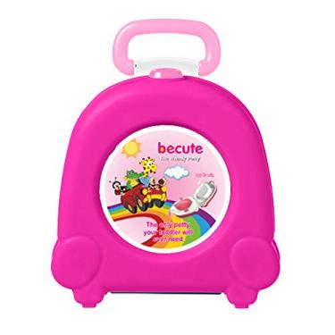 Imagem de Potty portátil para bebê com boa capacidade de vedação grande capacidade mictório de emergência infantil, vaso sanitário infantil, copo de treinamento para xixi para acampamento, viagem de carro, rosa vermelha