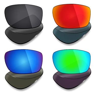 Imagem de Lentes de substituição polarizadas para óculos de sol Costa Del Mar Zane da Mryok 4 pares – preto discreto/vermelho fogo/azul gelo/verde esmeralda