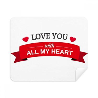 Imagem de Pano de limpeza Valentine Love You with All My Heart Limpador de tela 2 peças de tecido de camurça