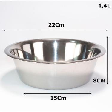 Imagem de Kit 2 Tigelas Comedouro Inox 1,4l Chalesco