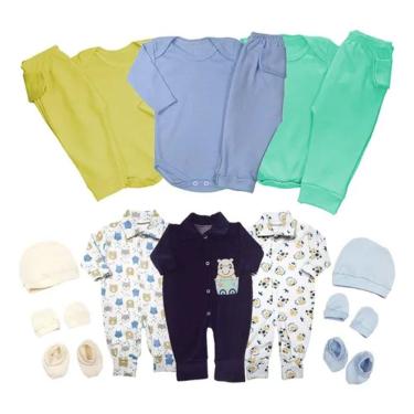 Imagem de Kit Com 8 Peças Roupas Bebê Conjunto Body e Mijão + Macacão