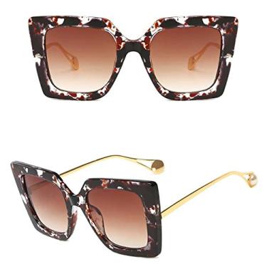 Imagem de Sexy Vintage Leopard Square Sunglasses Women Luxury Sun Glasses Female Big Frame Gradient Fashion Oculos De Sol,3,China