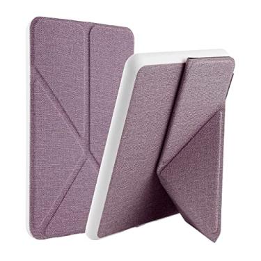 Imagem de WB Capa Kindle Paperwhite 11ª Geração 2021 - Ultra leve Silicone Flexível e Sensor Magnético - Origami Tecido Lilás (Não Compatível com Kindle 11ª Geração ou Kindle Paperwhite 10ª Geração)