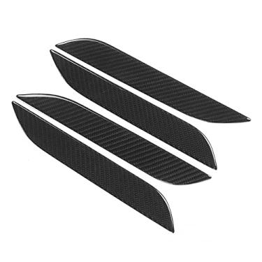 Imagem de Acouto Tampa maçaneta porta externa do carro 4 peças acabamento de fibra de carbono forjado brilhante decoração de fibra de carbono real guarnição maçaneta externa