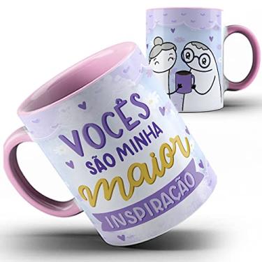 Imagem de Caneca rosa Flork Vovó Vovô minha inspiração